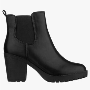 ILLUDE Women's Classic Chelsea Bootie Chunky Mid Heel Rounded Toe Slip On Boots